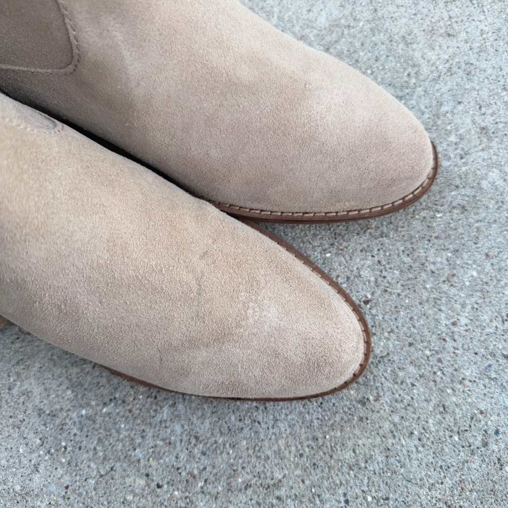 Nisolo Suede Tassel Ankle Boots Sand Beige Western Hidden Wedge PE202507 7.5 - Picture 2 of 7